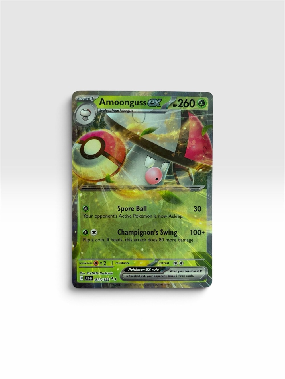 Pokemon Amoonguss ex Holofoil Card - Green, Pink